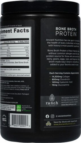 Ancient Nutrition Vanilla Bone Broth Protein Perspective: back