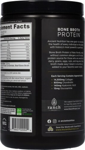 Ancient Nutrition Chocolate Bone Broth Protein Powder Perspective: back