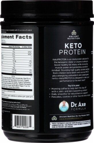 Ancient Nutrition KetoPROTEIN Vanilla Protein Powder Perspective: back