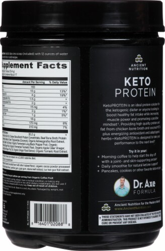 Ancient Nutrition KetoPROTEIN Chocolate Protein Powder Perspective: back