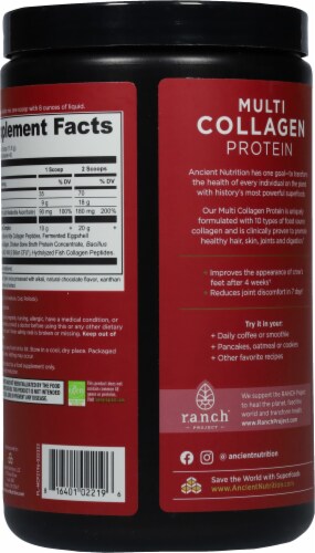 Ancient Nutrition Chocolate Multi Collagen Protein Powder Perspective: back