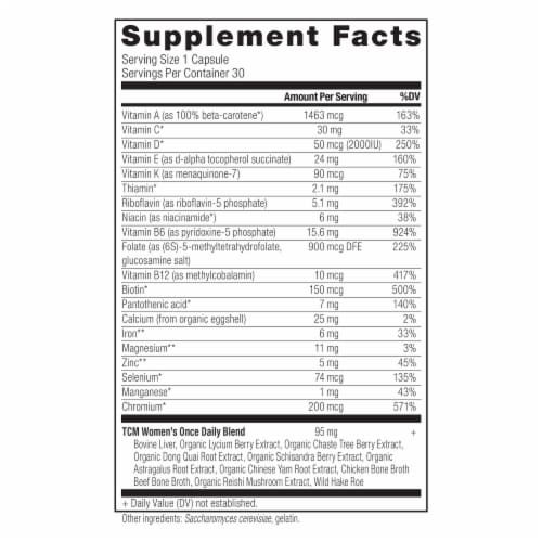 Ancient Nutrition Women’s Once Daily Vitamin Capsules Perspective: back