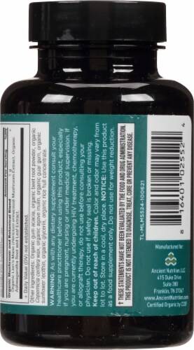 Ancient Nutrition Mental Clarity and Concentration Support Organic Lion's Man Dietary Supplement Perspective: back