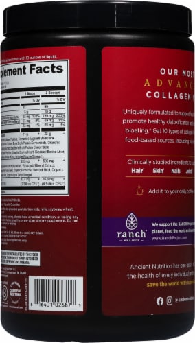 Ancient Nutrition Multi Collagen Advanced Detox - Unflavored Powder Perspective: back