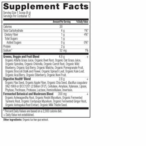 Ancient Nutrition Organic Supergreens Powder Perspective: back