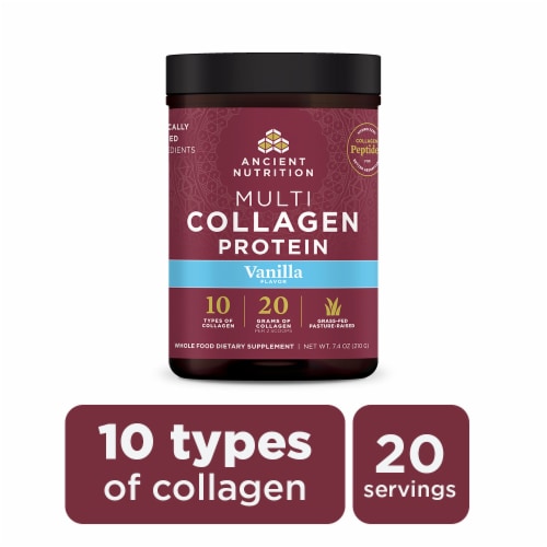 Ancient Nutrition Vanilla Flavored Multi Collagen Protein Dietary Supplement Perspective: back