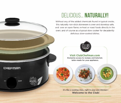Chefman Natural Slow Cooker - Black Perspective: back