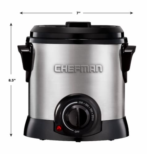 Chefman Fry Guy Deep Fryer - Silver/Black Perspective: back