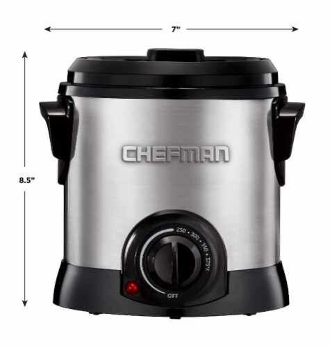 Chefman Fry Guy Deep Fryer - Silver/Black Perspective: back