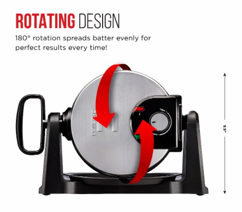 Chefman Stainless Steel Rotating Belgian Waffle Maker Perspective: back