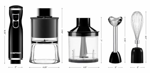 Chefman Electric Spiralizer & Immersion Blender 6-IN-1 Food Prep Combo Kit Perspective: back