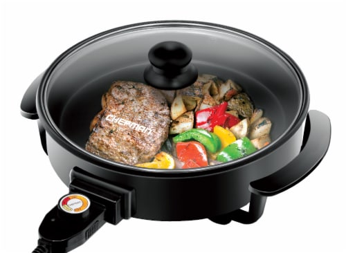 Chefman Round Electric Skillet - Black Perspective: back