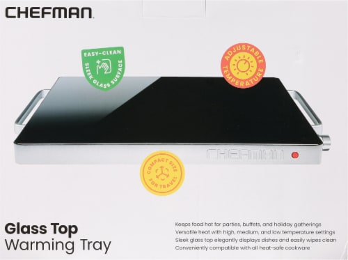 Chefman Stainless Steel Compact Glasstop Warming Tray Perspective: back