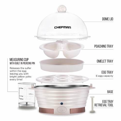 Chefman Electric Egg Cooker Boiler - Ivory Perspective: back