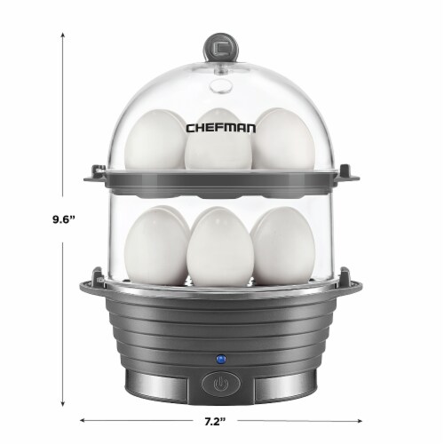 Chefman Electric Double Decker Egg Cooker Boiler - Gray Perspective: back