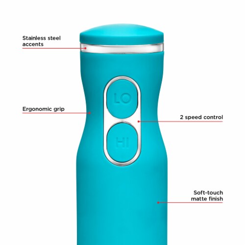 Chefman Immersion Stick Hand Blender - Sky Blue/Silver Perspective: back