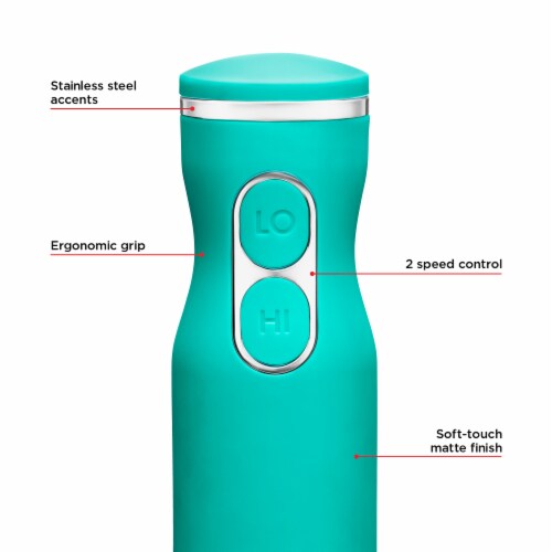 Chefman Immersion Stick Hand Blender - Turquoise Perspective: back