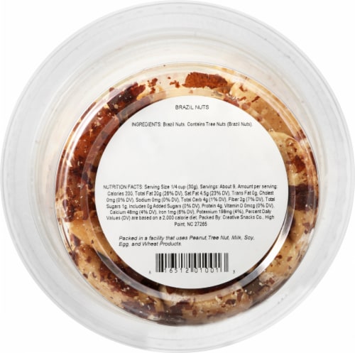 Creative Snacks Co. Roasted No Salt Brazil Nuts Perspective: back