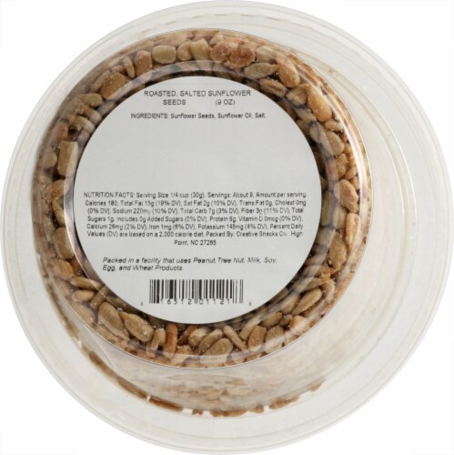 Creative Snacks Co. Roasted Salted Sunflower Seeds Perspective: back