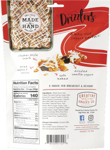 Creative Snacks Co.® Apple Cinnamon Raisin Granola Drizzlers Perspective: back