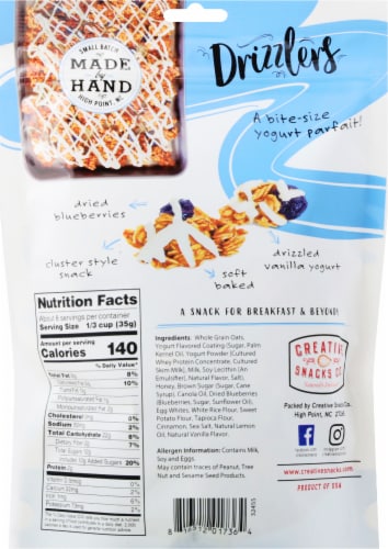 Creative Snacks Co. Lemon Blueberry Drizzlers Perspective: back