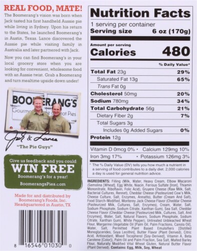 Boomerang's™ Mac & Cheese Pot Pie Frozen Meal Perspective: back