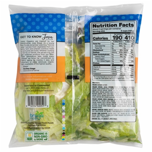 Josie's Organics Ceasar Premium Salad Kit Perspective: back