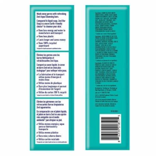Zest® 16-Pack Bar Soap Refreshing Aqua Scent With Vitamin E Perspective: back