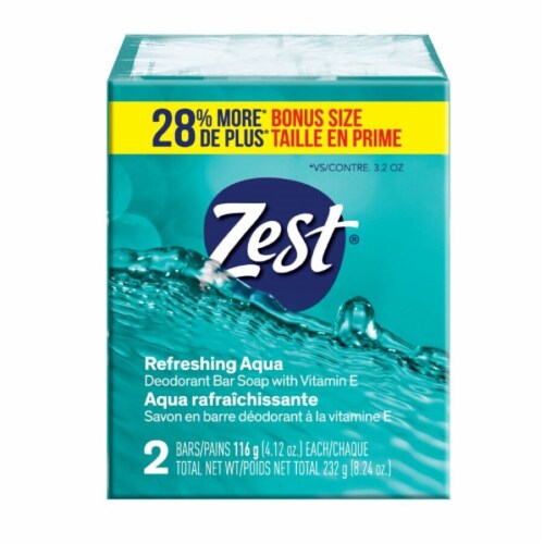 Zest®  2-Pack Bar Soap Refreshing Aqua Scent With Vitamin E Perspective: back