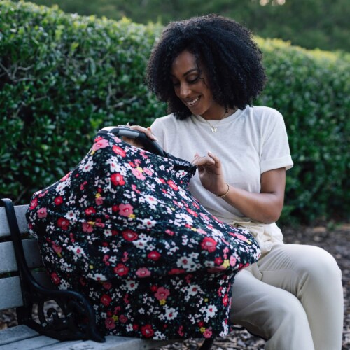 Milk Snob PEONY 5-in-1 Nursing and Car Seat Cover Perspective: back