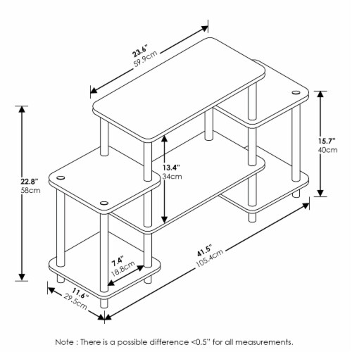 Furinno 11257Dwn TurnNTube No Tools Entertainment Center, Dark Walnut