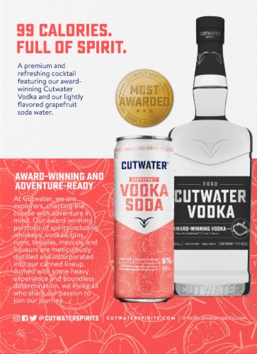Cutwater Spirits Fugu Grapefruit Vodka Soda Cocktail Perspective: back