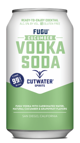 Cutwater Spirits Fugu Cucumber Vodka Soda Cocktail Perspective: back