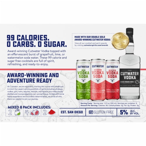 Cutwater® Spirits Classic Vodka Soda Mixed Variety Pack Perspective: back