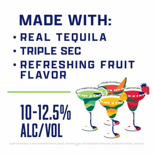 Cutwater Tequila Margarita Variety, Mini Cans Perspective: back