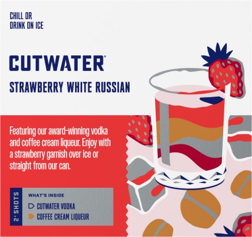 Cutwater® Strawberry White Russian Cocktail Cans Perspective: back