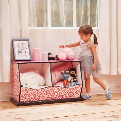 Teamson Kids Children Pink Wooden Storage Drawers Toy Box Storage TD-12473P Perspective: back