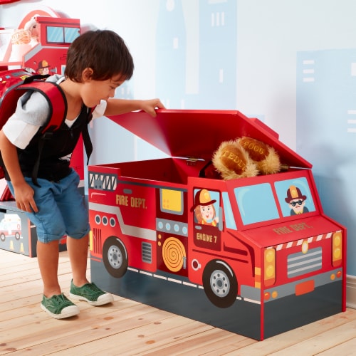 Fire truck toy box and storage bench deals