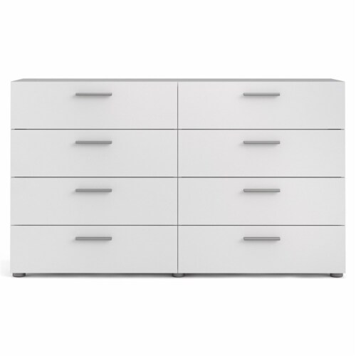 Tvilum Austin 8 Drawer Double Dresser in White Perspective: back