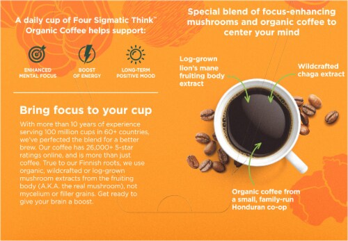 Four Sigmatic Focus Organic Coffee Dark Roast Pods Perspective: back