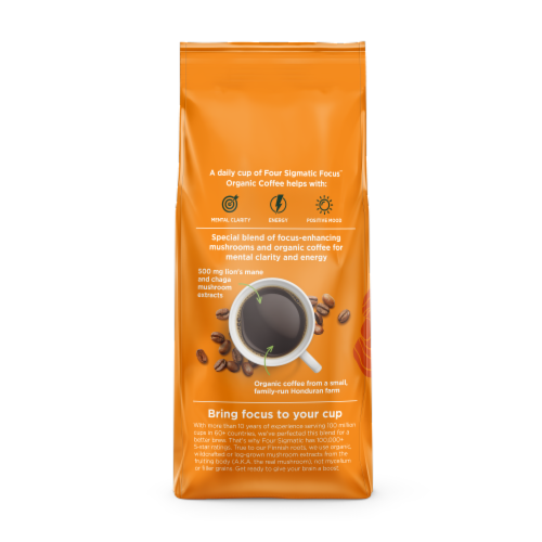 Four Sigmatic® Mushroom Coffee Mix Dark Roast Ground Coffee Perspective: back