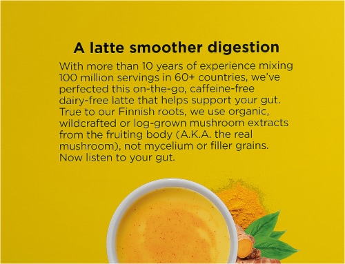 Four Sigmatic Organic Mushroom Golden Latte Mix Packets Perspective: back