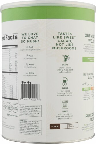 Four Sigmatic Repair Creamy Cacao Plant-Based Protein with Superfoods Perspective: back