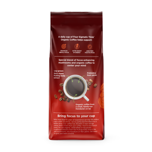Four Sigmatic Think Organic High Caf Ground Coffee Perspective: back