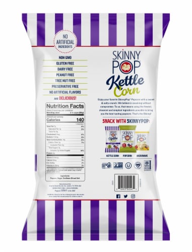SkinnyPop® Kettle Corn Sweet & Salty Popcorn Perspective: back