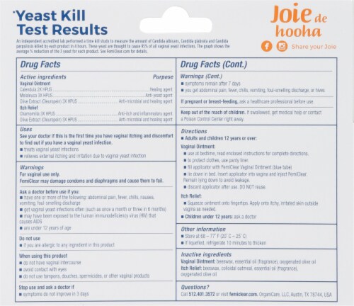 FemiClear® 1 Day Yeast Infection Treatment Perspective: back
