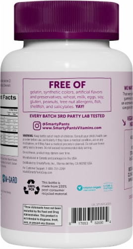SmartyPants® Kids Grape Probiotic Complete Dietary Supplement Gummies Perspective: back