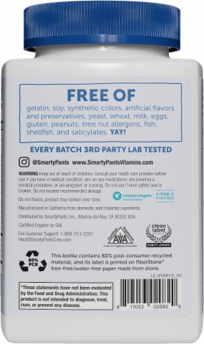 SmartyPants Organics Men's Complete Multivitamin Gummies Perspective: back