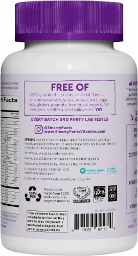 SmartyPants Toddler Formula Multivitamin Gummies Perspective: back