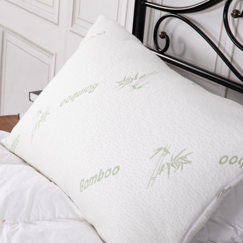 Bamboo Comfort Memory Foam Pillow Shredded Hypoallergenic King Standard Sizes White King 2 king 2 pack Kroger